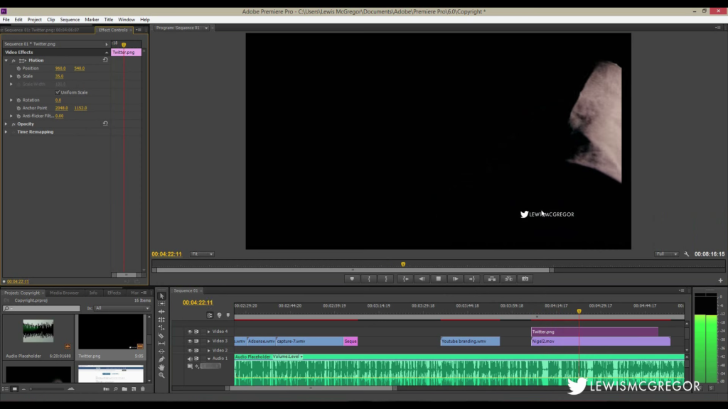 Screenshot of Adobe Premiere Pro project. 