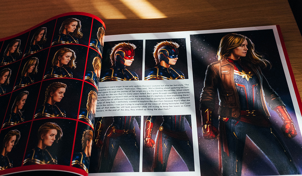 Concept art of Captain Marvel from The Art of Avengers Endgame book. 
