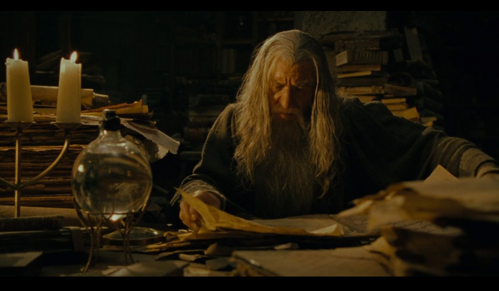 Still image of Gandalf from Lord of the Rings. 