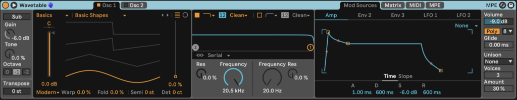 Ableton Live Wavetable Synth