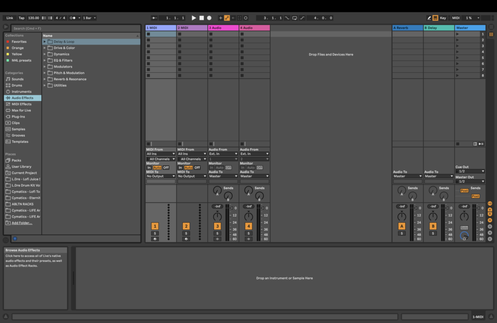 Screenshot of Ableton Live Session View
