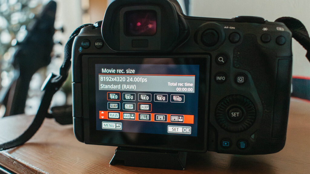 Image Properties menu on the Canon R5