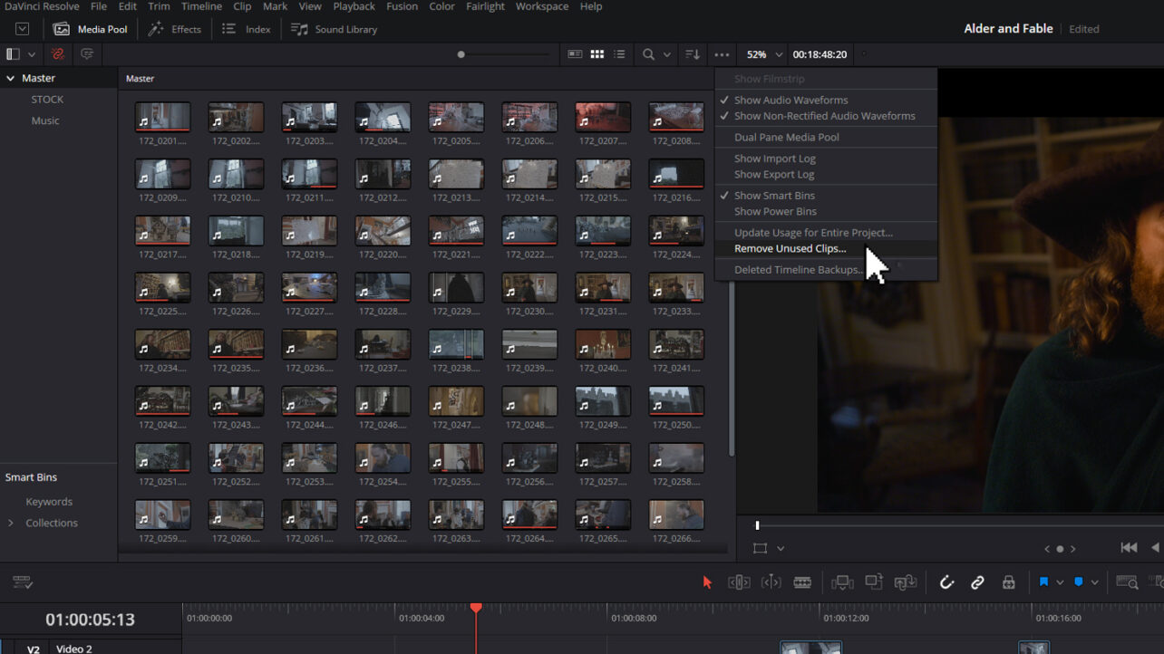 Remove Unused Clips from DaVinci Resolve – Quick Tip